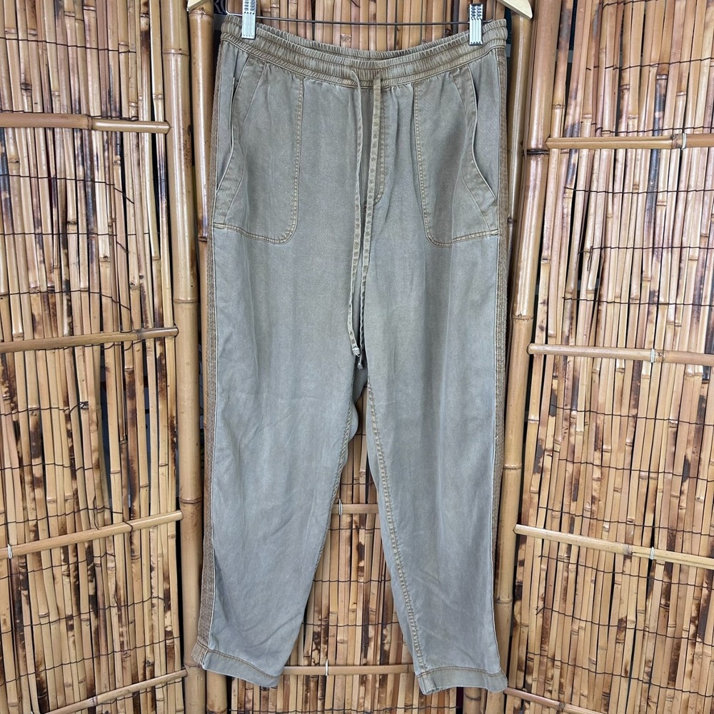 TRU LUXE‎ JEANS Women's Drawstring Jogger Pants Casual Khaki Tan Soft Size 8